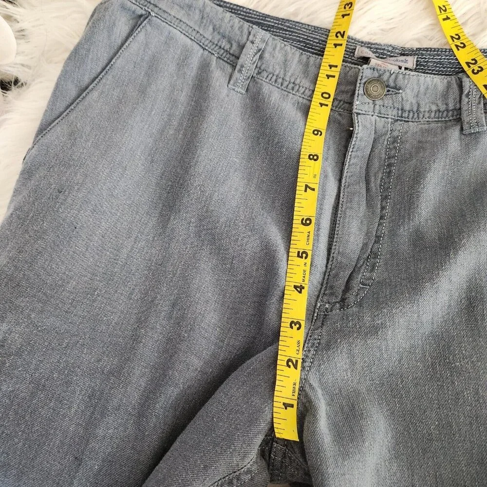 Carbon 2 Cobalt Sojourn Pants Men's 34 Gray Linen Blend Chambray Stretch (35x31)